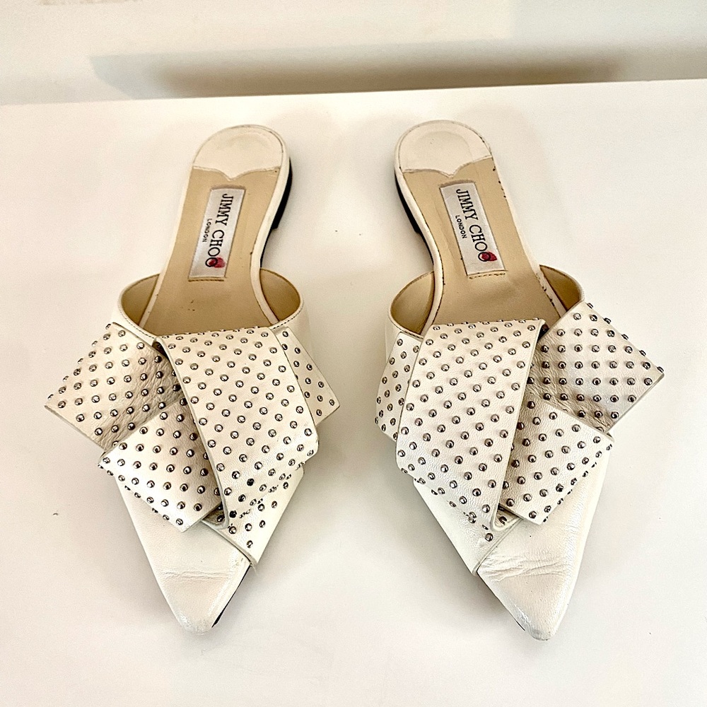 Jimmy Choo White Flats